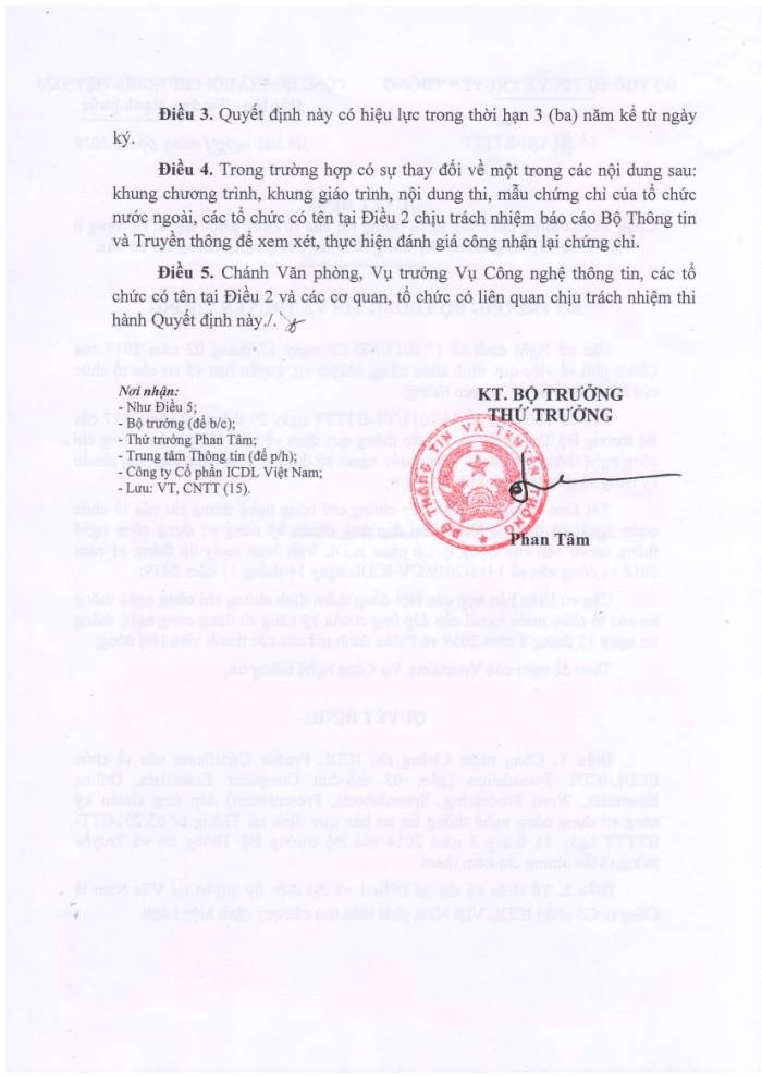 chứng chỉ ICDL được công nhận tại Việt Nam 2 IT4Work
